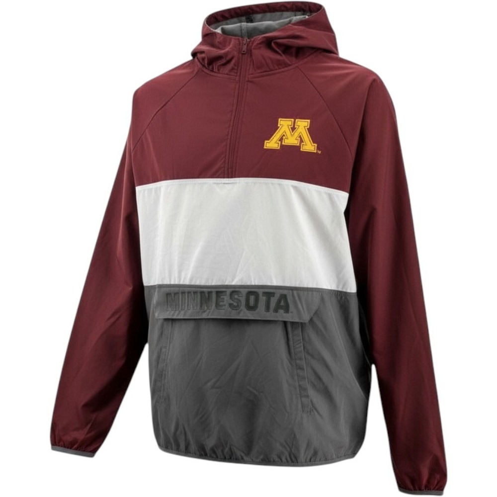 Fanatics Minnesota Golden Gophers Mens Large Quarter Zip Windbreaker Jacket NEW